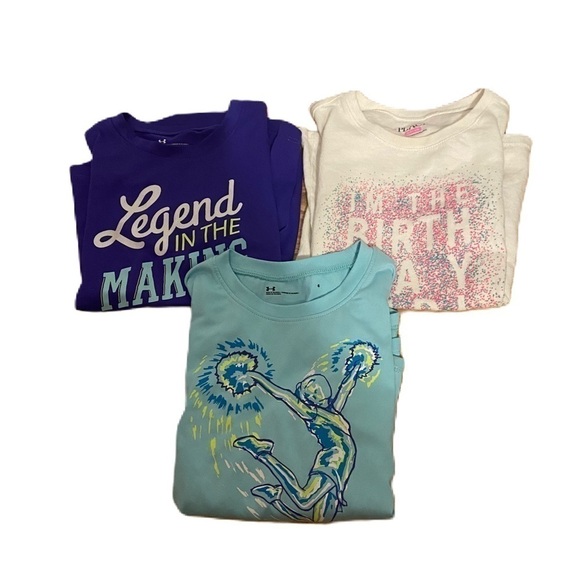 Under Armour Children’s Place Shirt Bundle Lot Sz 5 Long Sleeve Cheerleader - Picture 1 of 8